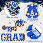 Novabright 3 Pcs Blue Graduation Light up Signs 2026, Wooden with LED - Image 4