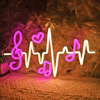 SYLHOME Led Neon Light Sign Music Note Heartbeat Studio Bedroom Wall Decor - Image 3