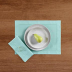 Solino Home Cotton Linen Placemats Pastel Turquoise, 14 x 19 in, Set of 4 - Image 2