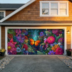 6x13 FT Butterfly Floral Garage Door Banner - Vibrant Colorful Flower Garden Backdrop, Large Indoor Outdoor Garage Door Cover,Nature Theme Decoration for Home, Yard, Spring Party,Wedding - Image 7