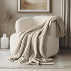 EVERGRACEHOME Chunky Chenille Knit Throw Blanket, 60 x 80, Warm Gray by EVERGRACE