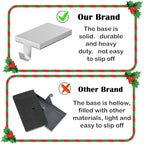 6 Pcs Christmas Stocking Holders Hanging Hooks Heavy Duty Mantel Stocking Holder Bases Weighted Metal Stocking Hangers for Shelf Fireplace Stair Xmas Party Decor (6, Silver) - Image 2