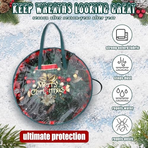Shappy 20 Pcs Wreath Storage Bag Container with Clear Window,24inch - Image 3