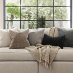 MIULEE Decorative Neutral Beige Euro Sham Pillow Covers 26x26 Inch 2 Pack - Image 3