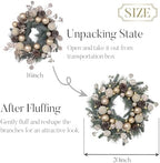 Valery Madelyn 20" Pre-Lit Christmas Wreath for Front Door with Lights - Image 6