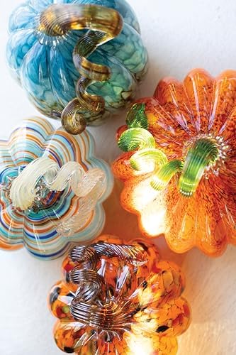 Boston International Handblown Glass Pumpkin Tabletop Décor, 5.5 x 8.5-Inches, Copper Canyon - Image 4