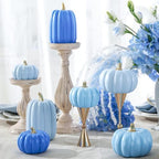 WDS WONDROUS Fall Pumpkin Decor Set of 7, Artificial Fake Pumpkins for Home by WDSWONDROUS