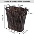 GRANNY SAYS Office Trash Can, Wicker Waste Basket for Bathroom, Dark Brown - Image 4