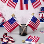 Tegeme 150 Pack Small American Flags on Stick 4 x 6 Inch Bulk - Image 5