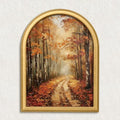 Wheatwin Fall Wall Decor, Fall Gold Arched Framed Wall Art, Fall Artwork by Wheatwin