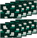 Shrahala Cute Dog in Dark Green Placemats, White Dogs Spots Table Mat Linen Burlap Washable Double-Deck Heat Insulation for Dining/Kitchen Table Set of 8 (12 X 18 Inch) by Shrahala