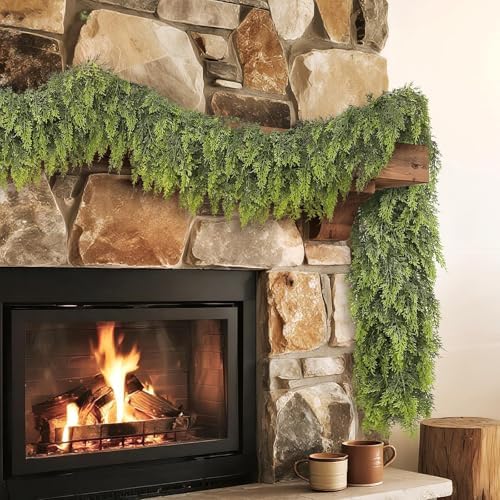 Lifelike Touch Artificial Cedar Garland for Christmas Decor(16 FT,1 PCS) - Image 6