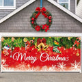 WovWeave 7 x 16 Ft Christmas Garage Door Cover, Bells and Stockings by WovWeave