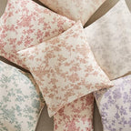 2 Pack French Floral Throw Pillow Covers 24x24in, Taupe/Cream - Image 5