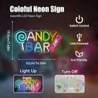 Candy Bar Neon Sign Colorful LED Night Wall Light Decor for Lollipop Store - Image 3