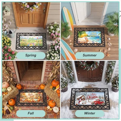 Tinideya Seasonal Door Mat Inserts 22 x 10 in, 6 Pack Holiday Doormat Set - Image 5
