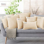 Nestl Throw Euro Pillow Covers, Cozy Velvet Decorative Pillow Covers 26 x 26 Inches, Soft Solid Couch Pillow Case for Sofa, Bed and Car, Set of 4 - Beige Cream - Image 6