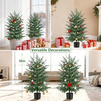 Grooy 2 Pack 3FT Artificial Norfolk Pine Tree with Pot - Image 5