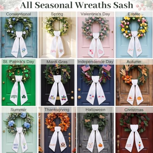VitalCozy 12 Pcs Seasonal Fall Wreath Sash for Front Door - Image 2