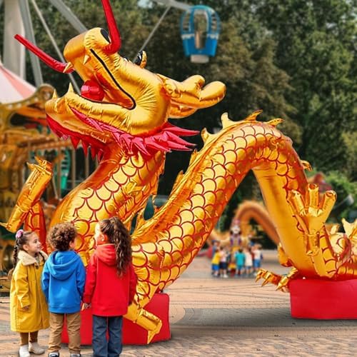 Inflatable Dragon Large Long Inflatable Dragon Decoration Outdoor Chinese New Year Decorations for Party Indoor Outdoor Christmas Garden Yard Decor(2pcs,8M) - Image 6