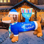 4FT Inflatable Hanukkah Dog Carrying Menorah Decoration Built-in LED Lights Chanukkah Inflatable Puppy Decor Hanukkah Menorah Blow Up Decorations Outdoor Indoor Yard Garden Lawn Home Party by JOYEASE