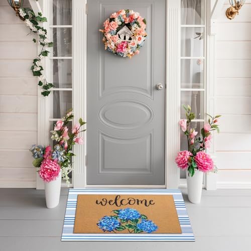 Tinideya 2 Pcs Hydrangea Floral Layered Doormat Set - Image 6