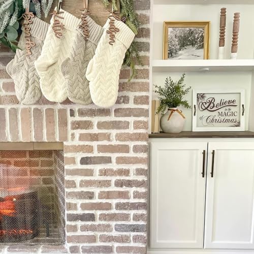 Fesciory 18 Inch Christmas Stockings, 6 Pack Large Cable Knit Xmas Decor - Image 5