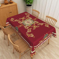 Retro Chinese Style Print Tablecloth 70x160 Inch Red and Gold Chinese Pattern Bordered Fabric Table Cloth Polyester Waterproof Reusable Rectangle Table Cover for Cottage Kitchen Dining Decor by SIEDYCV