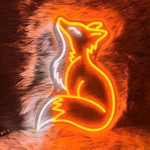 Fox Neon Sign for Kids Bedroom Nursery, Cute Woodland Animal Wall Decor by mllusxg