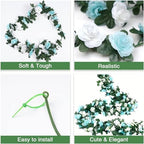 BLEUM CADE 12Pcs 16.4Ft Fake Flower Garland Faux Rose Vines with Lights - Image 5