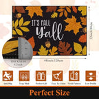 U'Artlines Fall Front Door Mat, 32"×48" Vintage Colorful Leaves Mats - Image 2