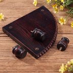 Kigley 2 Tiered Corner Riser for Kitchen Counter Wood Beaded Corner Shelf Black Wash Countertop Bathroom Counter Organizer Rustic Decorative Pedestal Stand with Removable Feet for Kitchen Coffee Bar - Image 3