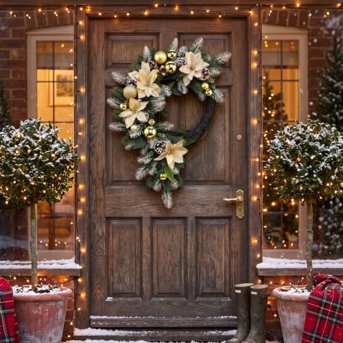 22'' Christmas Wreath for Front Door Large Door Wreath, Luxurious - Image 4
