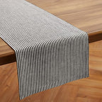 Solino Home 100% Pure Linen Table Runner, 14 x 90 in, Black, Narrow Stripe - Image 3