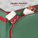 HOLDN’ STORAGE Premium Christmas Ornament Storage Container - Holds Up to 72-4” Ornaments Durable 600D Fabric - Adjustable Dividers - 3 Individual Trays - Metal Frame - Green - Image 5