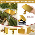 MorningRo 6 Pack 2 in 1 Stocking Holders for Mantle, Gold - Image 2