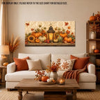 WAXWHELK Fall Canvas Wall Art Rustic Farmhouse Pumpkin Harvest Lantern Painting Pictures Artwork for Autumn Thanksgiving Home Decor Living Room Bedroom, (30"x60") - Image 2