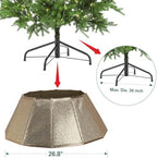 HarcoHome Dazzling Christmas Tree Collar, 26" D Foldable Crystal Christmas Tree Base Cover, Handmade Skirt for Xmas Decoration (Rose Gold, Diamond) - Image 4