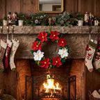 Peryiter 20" Felt Eucalyptus Wreath with White Berries for Front Door - Image 2