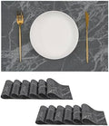 Leetaltree Woven Vinyl Placemats Set of 12,Black Marble by Leetaltree-ArtatEveryTable