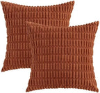 MIULEE Fall Euro Decorative Throw Pillow Covers 26x26 Dark Rust Pack of 2 - Image 6