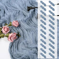 24 Pack Dusty Blue Cheesecloth Table Runner, 35x120 Inch Boho Gauze Table Runner 10ft Rustic Sheer Cheese Cloth Table Decor for Wedding Baby Bridal Shower Birthday Party Table Decoration by PWDAN