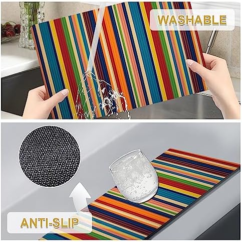 Faux Leather Placemats Set of 4 - Color Stripe Resistant Placemats for Dinner Table, Non-Slip Waterproof Oil-Proof Washable Reusable Placemat for Indoor Outdoor Kitchen Decor, 15.75In*11.81In - Image 6