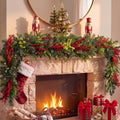 6 ft Christmas Norfolk Pine Garland Artificial Red Berry Garland by FineCheer
