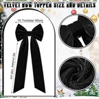 Black Christmas Topper Bow 16x40 Tree Skirt 48" Decoration Set - Image 6