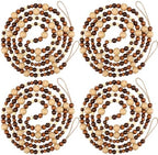 Bucherry 4 Pcs Christmas Wood Bead Garland 28.8 Feet, Coffee,Brown by Bucherry