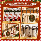 6Pcs Christmas Fireplace Stocking and Garland Hanger Fits 0.87-4.1" Mantle - Image 6