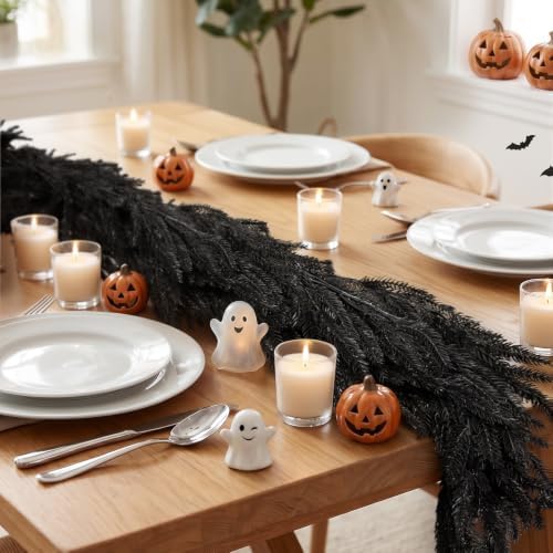 Halloween Decorations Indoor - 6FT Black Artificial Norfolk Pine Garland - Image 4