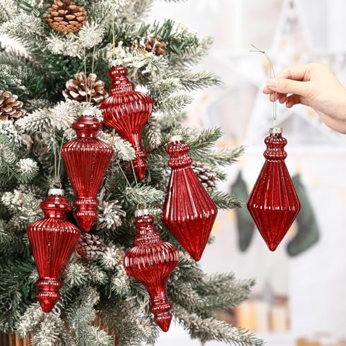 6mercury Glass Finial Christmas Ornament 5.7" Hanging - Image 3