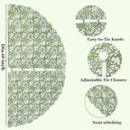 Ridhi Sage Green Hand Block Print Cotton Christmas Tree Skirt 40 Inch - Image 2